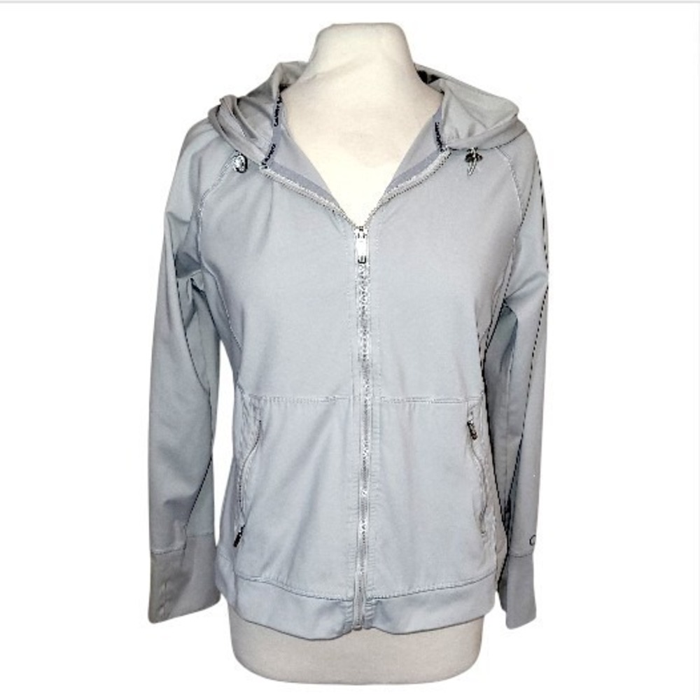 Calvin Klein CK Performance Silver Activewear Full Zip Hooded Stretch Jacket XL